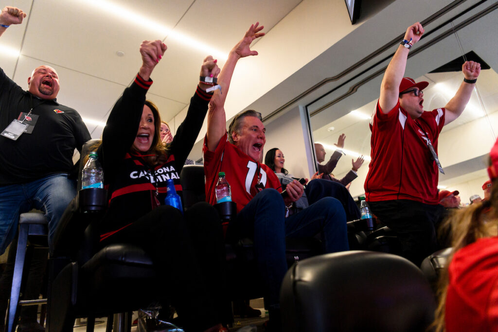 Fans from the inaugural Cardinals Premier Travel trip during the Week 9 regular season game between the Arizona Cardinals and the Dallas Cowboys at AT&T Stadium on Monday, Nov. 3, 2025 in Arlington, TX.