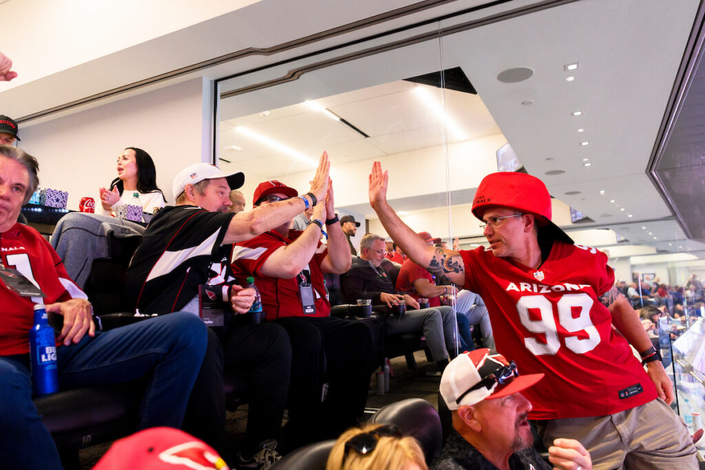 Fans from the inaugural Cardinals Premier Travel trip during the Week 9 regular season game between the Arizona Cardinals and the Dallas Cowboys at AT&T Stadium on Monday, Nov. 3, 2025 in Arlington, TX.
