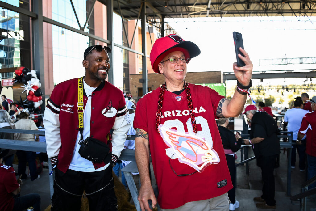 The Arizona Cardinals host a pregame tailgate during the inaugural Cardinals Premier Travel trip at PBR Texas on Monday, Nov. 3, 2025 in Arlington, TX.