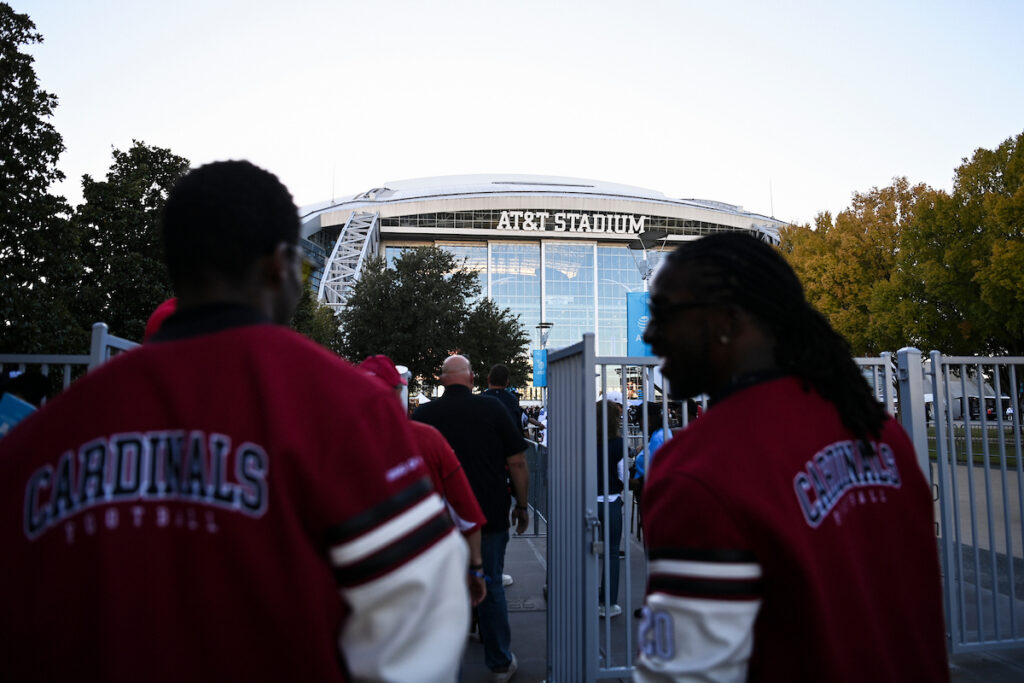 The Arizona Cardinals host a pregame tailgate during the inaugural Cardinals Premier Travel trip at PBR Texas on Monday, Nov. 3, 2025 in Arlington, TX.
