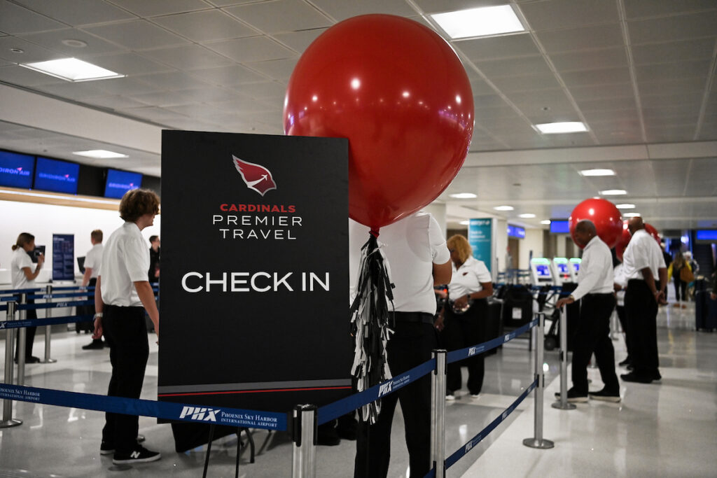 The Arizona Cardinals and Gridiron Air host the inaugural Cardinals Premier Travel trip to Dallas on Saturday, Nov. 1, 2025 in Phoenix, AZ.